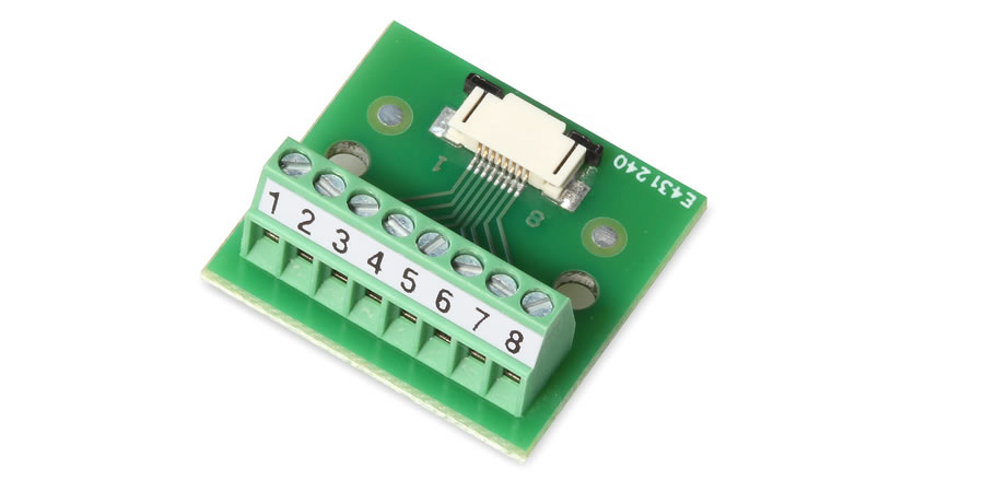 Adaptador de conector Flexprint de 8 polos sobre bornes de tornillo de 8 polos
